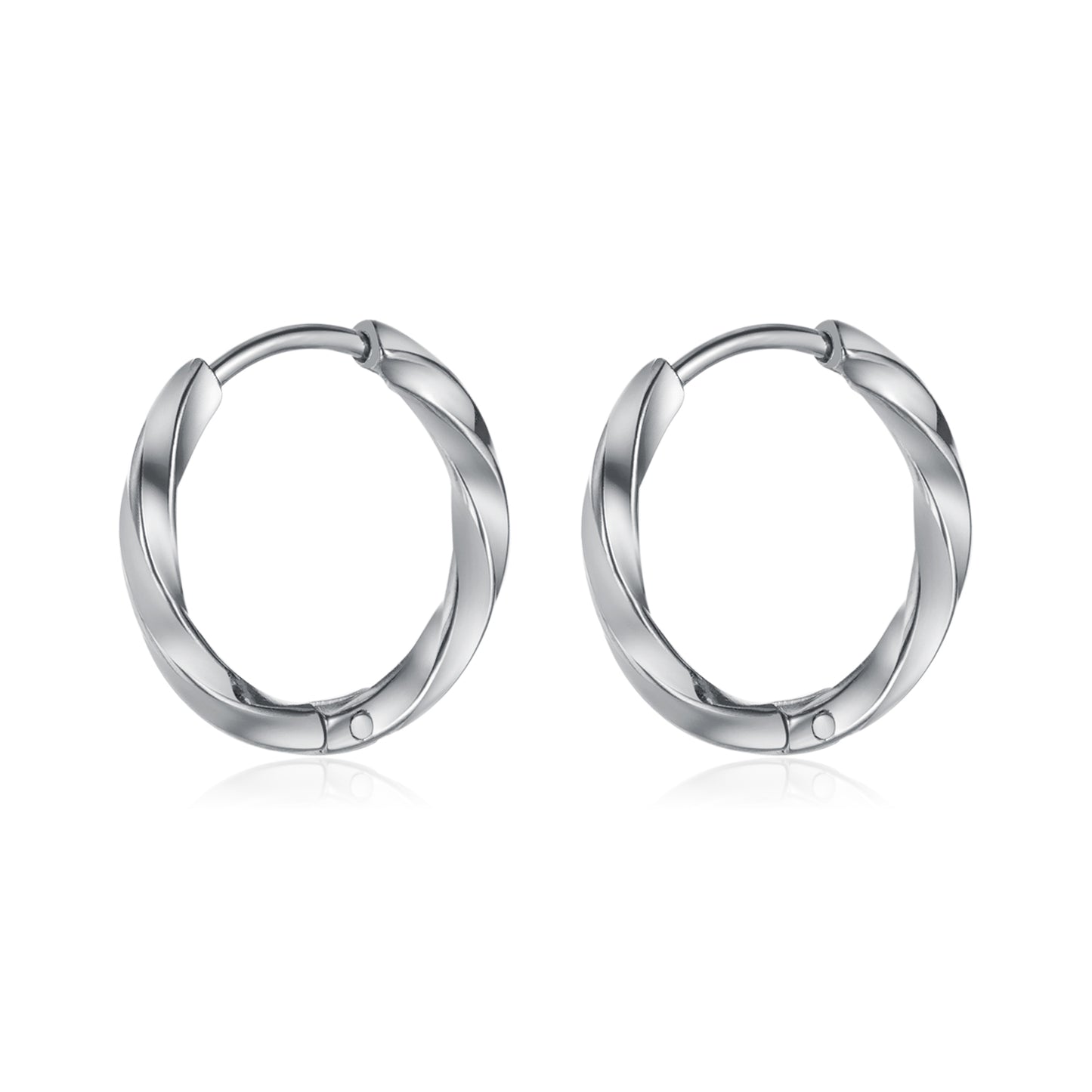 1 Pair Casual Modern Style Spiral Stripe Irregular Metal Stainless Steel Hoop Earrings