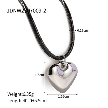 Ig Style Heart Shape Stainless Steel Plating 18k Gold Plated Pendant Necklace