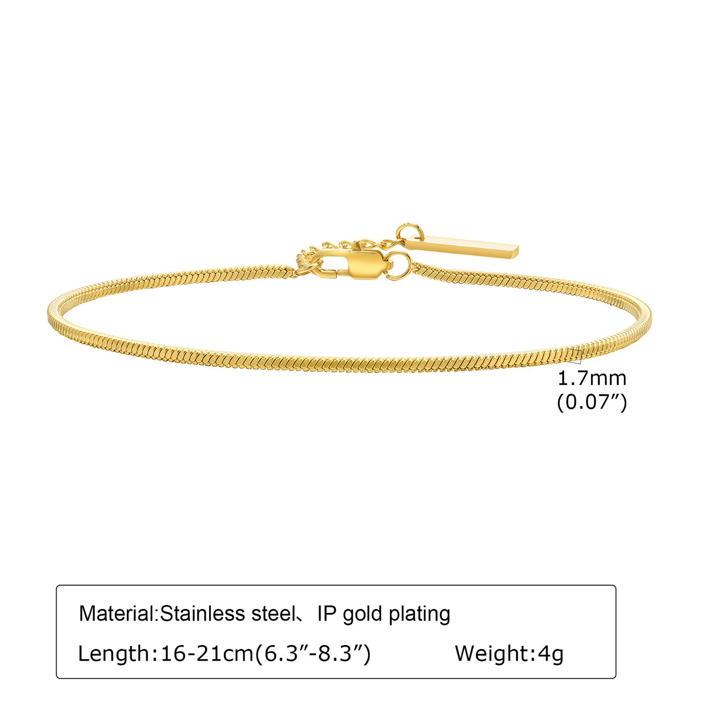 Simple Style Classic Style Solid Color Stainless Steel Polishing Plating 18k Gold Plated Bracelets