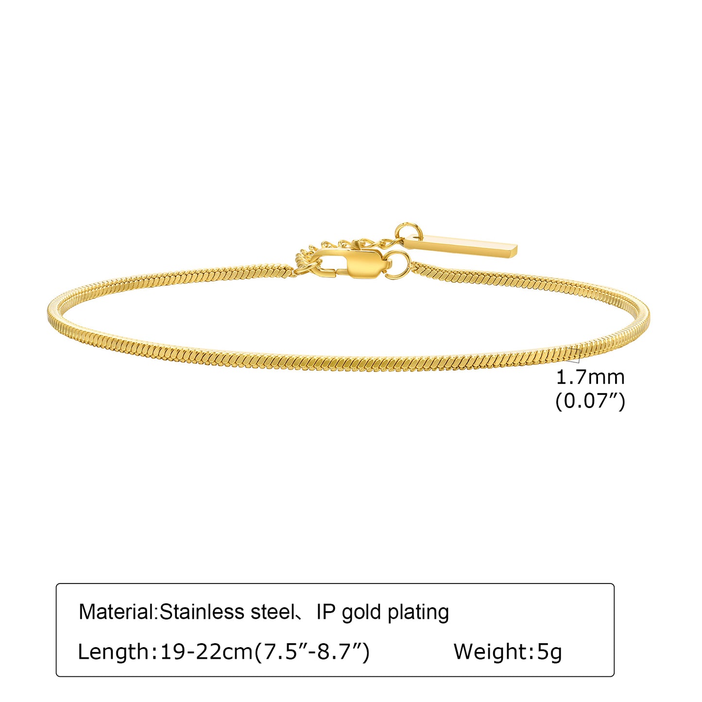 Simple Style Classic Style Solid Color Stainless Steel Polishing Plating 18k Gold Plated Bracelets