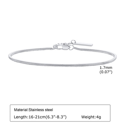 Simple Style Solid Color Stainless Steel Plating 18k Gold Plated Bracelets