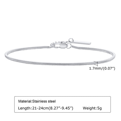 Simple Style Solid Color Stainless Steel Plating 18k Gold Plated Bracelets