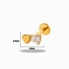 1 Piece Simple Style Korean Style Star Heart Shape Plating Inlay Titanium Alloy Zircon 18k Gold Plated Lip Stud Ear Studs