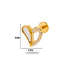 1 Piece Simple Style Korean Style Star Heart Shape Plating Inlay Titanium Alloy Zircon 18k Gold Plated Lip Stud Ear Studs