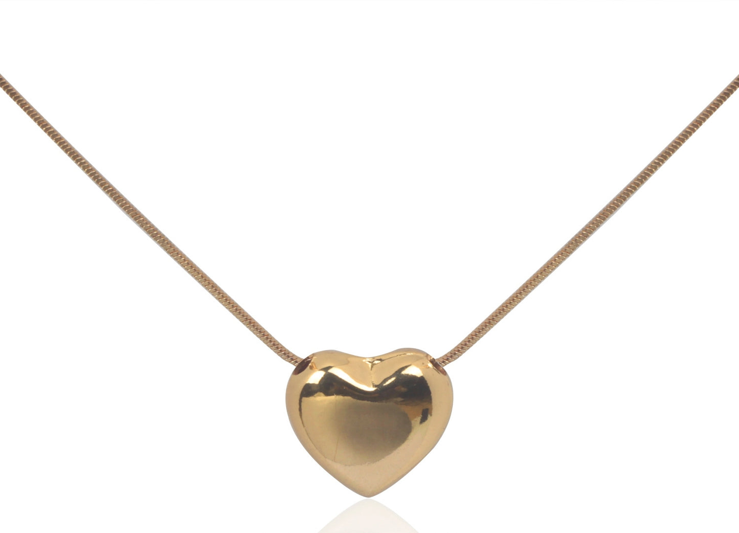 Simple Style Heart Shape Copper Plating 18k Gold Plated Pendant Necklace