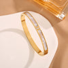 Elegant Solid Color Stainless Steel Shell Plating Gold Plated Bangle