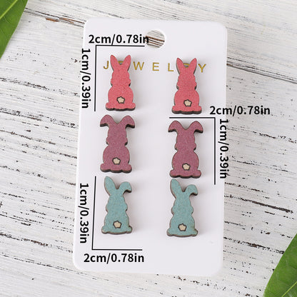 Wholesale Jewelry Retro Rabbit Wood Ear Studs