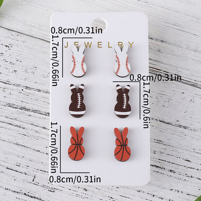 Wholesale Jewelry Retro Rabbit Wood Ear Studs