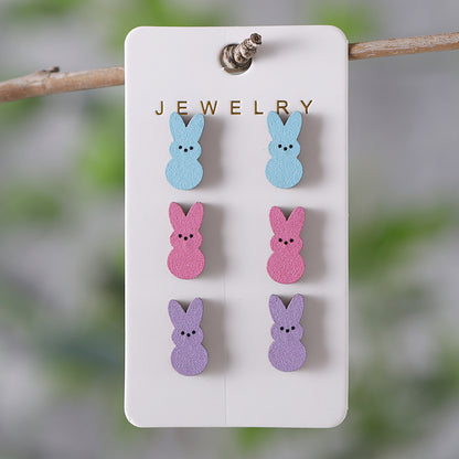 Wholesale Jewelry Retro Rabbit Wood Ear Studs