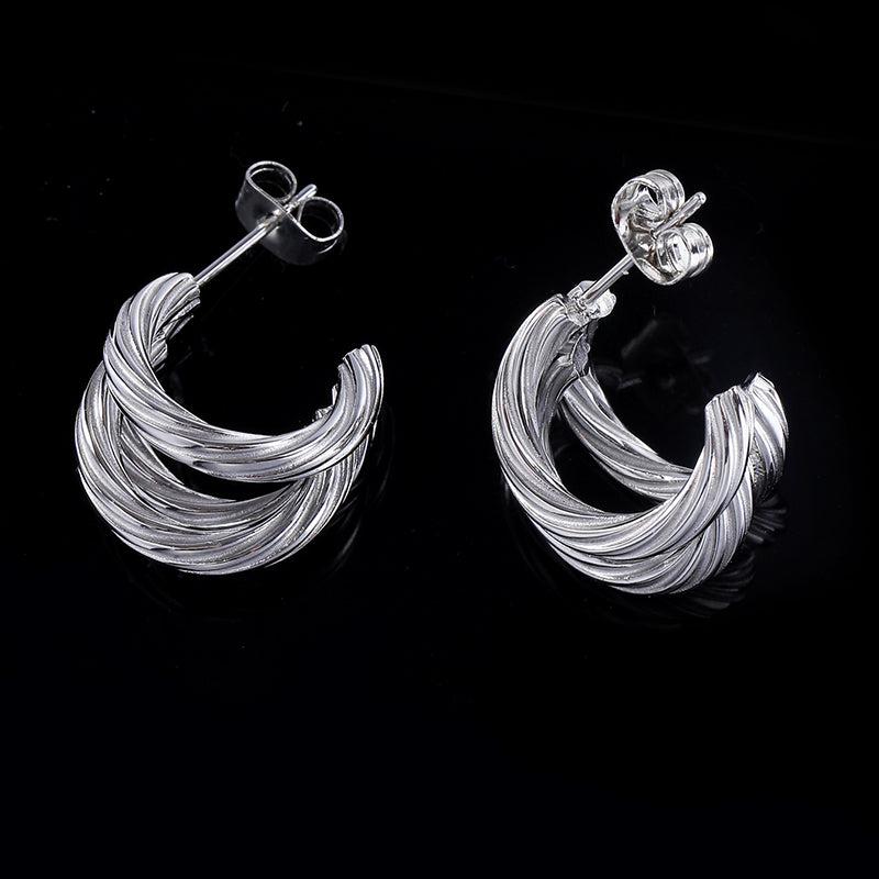 1 Pair Simple Style Classic Style Solid Color Polishing Stainless Steel Ear Studs