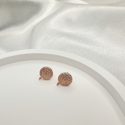 1 Pair Casual Simple Style Classic Style Round Plating Inlay Sterling Silver Zircon 18k Gold Plated Rose Gold Plated White Gold Plated Ear Studs