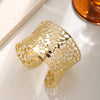 Elegant Exaggerated Luxurious C Shape Copper Irregular Hollow Out Bangle