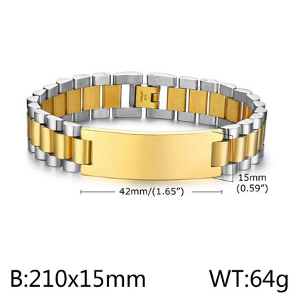 Casual Retro Solid Color Titanium Steel Plating Bracelets