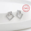 1 Pair Simple Style Symbol Plating Inlay Sterling Silver Zircon 18k Gold Plated Silver Plated Ear Studs