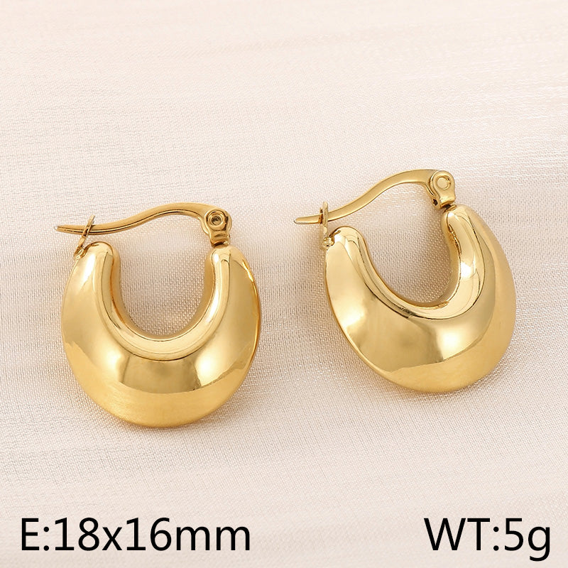 1 Pair Retro U Shape Plating Titanium Steel Ear Studs