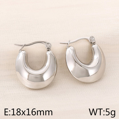 1 Pair Retro U Shape Plating Titanium Steel Ear Studs