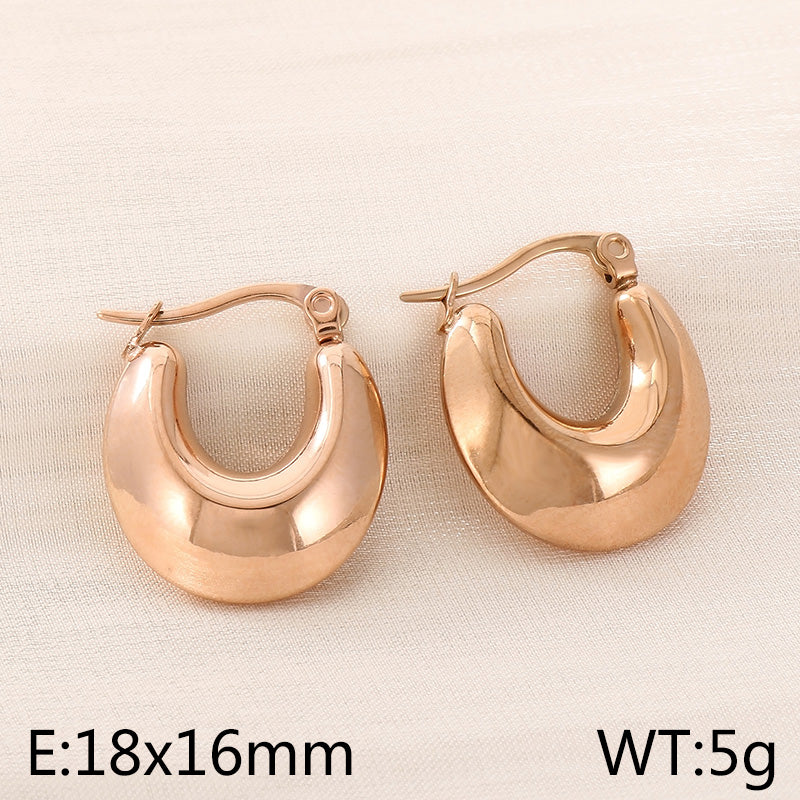 1 Pair Retro U Shape Plating Titanium Steel Ear Studs