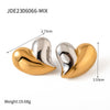 Elegant Simple Style Heart Shape Titanium Steel Plating 18k Gold Plated Earrings Necklace