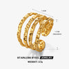 Simple Style Lines Stainless Steel Plating 18k Gold Plated Open Rings