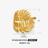 Ig Style Leaves Stainless Steel Plating 18k Gold Plated Open Rings