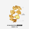 Ig Style Leaves Stainless Steel Plating 18k Gold Plated Open Rings