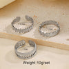 Ig Style Geometric Stainless Steel Plating 18k Gold Plated Open Rings