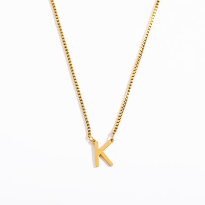 Simple Style Letter Titanium Steel 18k Gold Plated Pendant Necklace