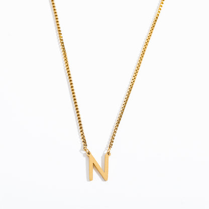 Simple Style Letter Titanium Steel 18k Gold Plated Pendant Necklace