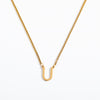 Simple Style Letter Titanium Steel 18k Gold Plated Pendant Necklace