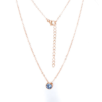 Ig Style Round Stainless Steel Plating Inlay Birthstone Pendant Necklace