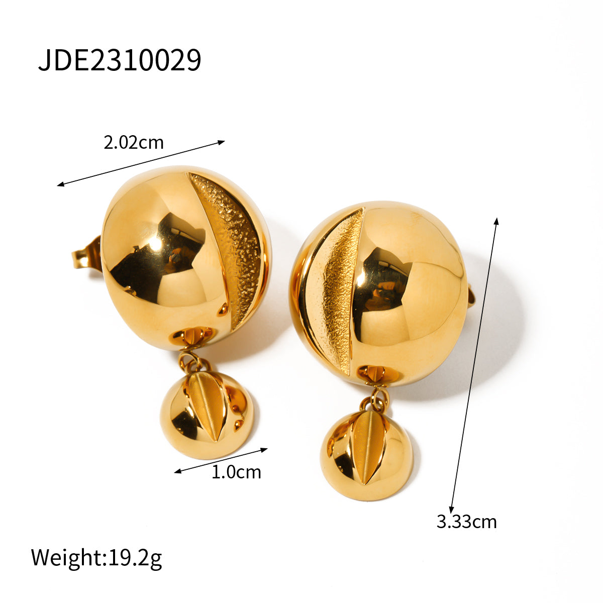 1 Pair Ig Style Geometric Plating Titanium Steel 18k Gold Plated Drop Earrings