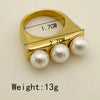 Ig Style Modern Style Geometric Stainless Steel Polishing Inlay Pearl 18k Gold Plated