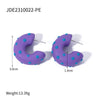 1 Pair Ig Style C Shape Enamel Stainless Steel Ear Studs