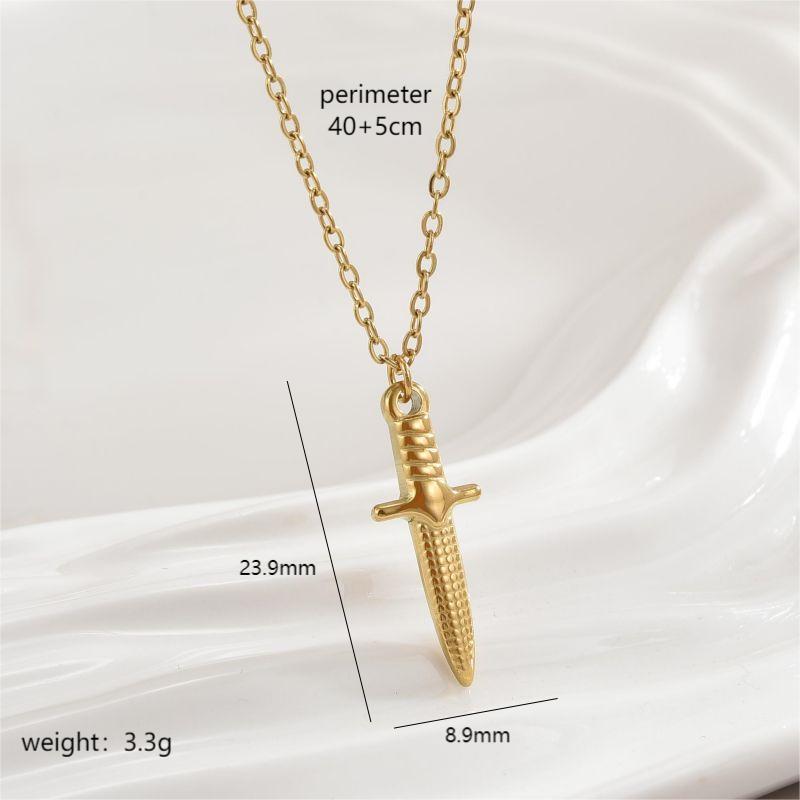 Simple Style Star Heart Shape Bow Knot Stainless Steel Polishing Plating 18k Gold Plated Pendant Necklace