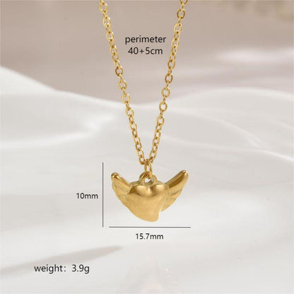 Simple Style Star Heart Shape Bow Knot Stainless Steel Polishing Plating 18k Gold Plated Pendant Necklace