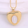 Ig Style Virgin Mary Heart Shape Shell Copper Plating Inlay Carving Shell 18k Gold Plated Pendant Necklace