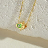 Simple Style Devil's Eye Palm Copper Enamel Plating 14k Gold Plated Pendant Necklace