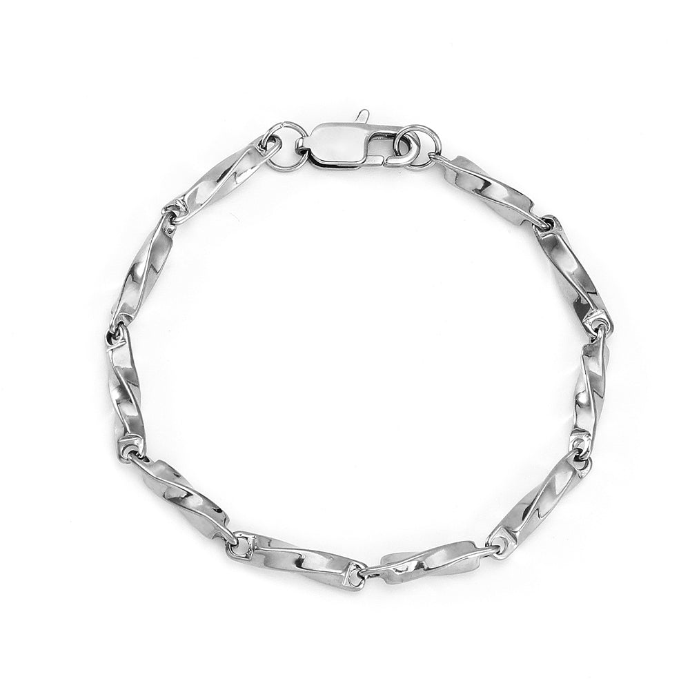 Simple Style Solid Color Stainless Steel Titanium Steel Polishing Bracelets Necklace