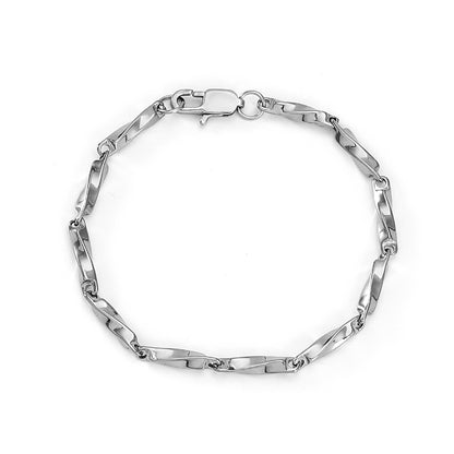 Simple Style Solid Color Stainless Steel Titanium Steel Polishing Bracelets Necklace