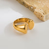 Ig Style Basic Solid Color Stainless Steel Plating 14k Gold Plated Open Rings