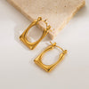 1 Pair Ig Style Simple Style Geometric Solid Color Plating Stainless Steel 18k Gold Plated Earrings