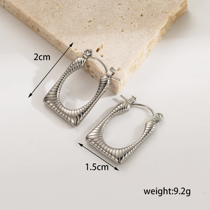 1 Pair Ig Style Simple Style Geometric Solid Color Plating Stainless Steel 18k Gold Plated Earrings