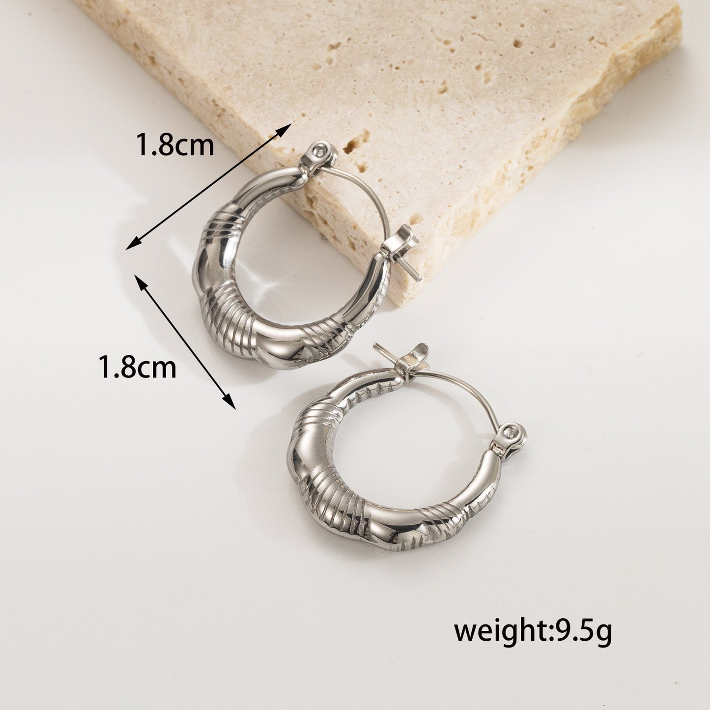 1 Pair Ig Style Simple Style Geometric Solid Color Plating Stainless Steel 18k Gold Plated Earrings