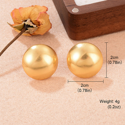 1 Pair French Style Simple Style Round Polishing Copper 18k Gold Plated Ear Studs