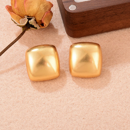 1 Pair Simple Style Square Copper 18k Gold Plated Ear Studs