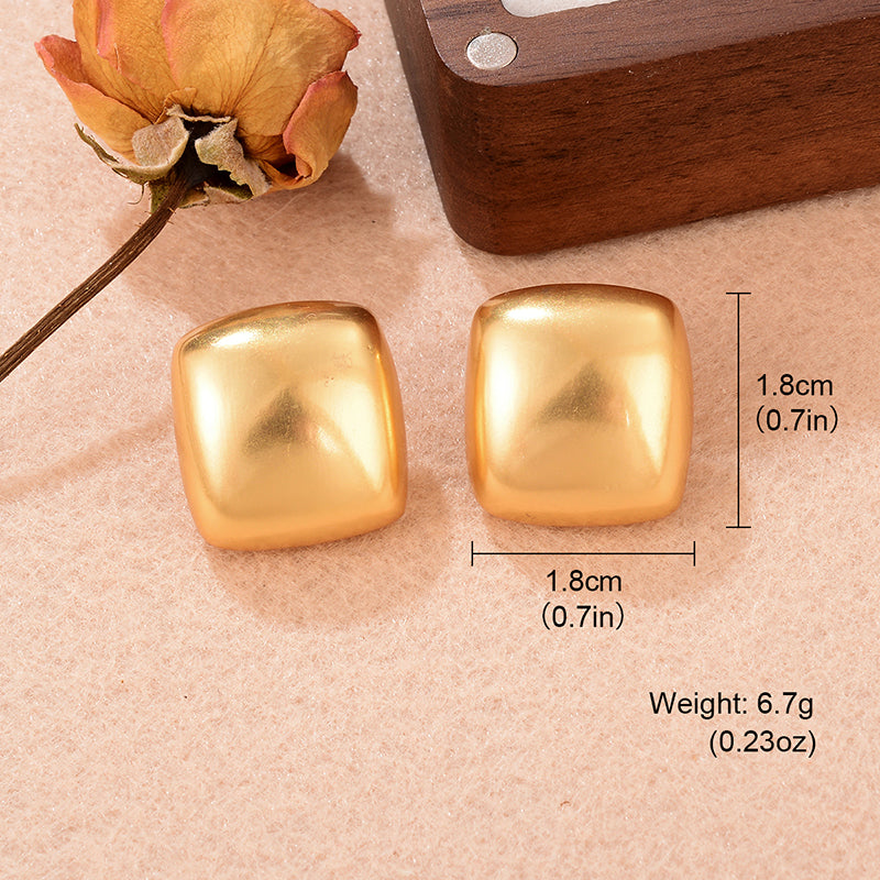 1 Pair Simple Style Square Copper 18k Gold Plated Ear Studs