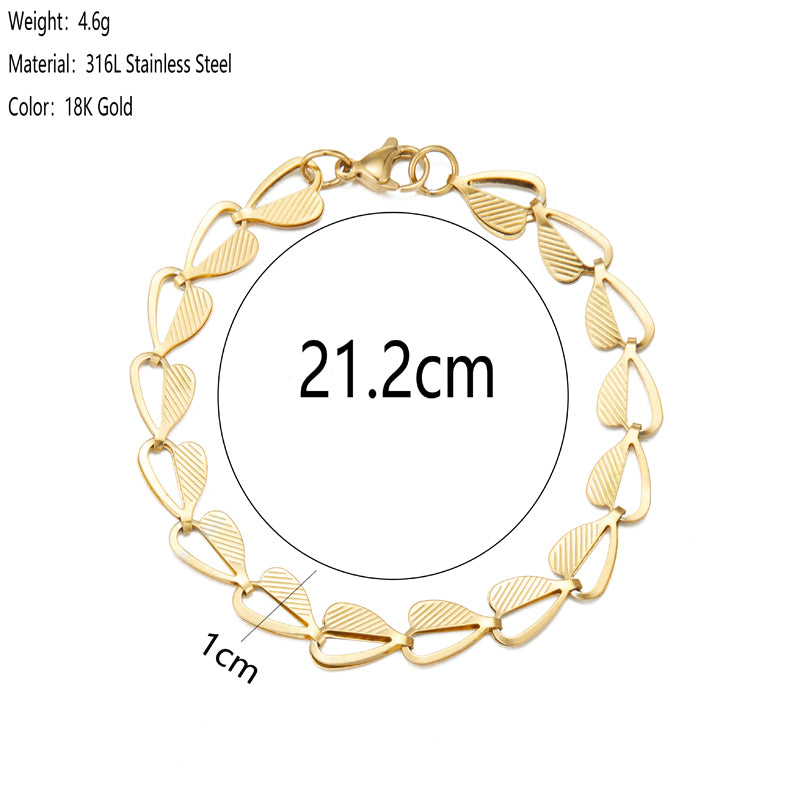 Simple Style Classic Style Round Square Stainless Steel Plating 18k Gold Plated Bracelets