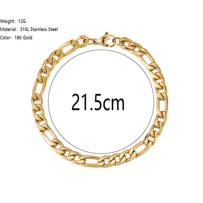 Simple Style Classic Style Round Square Stainless Steel Plating 18k Gold Plated Bracelets