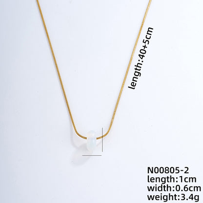 Simple Style Geometric Stainless Steel Natural Stone Unisex Pendant Necklace