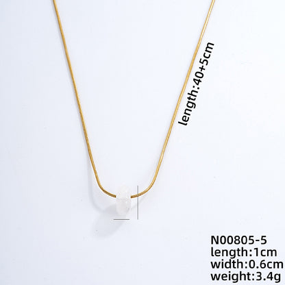 Simple Style Geometric Stainless Steel Natural Stone Unisex Pendant Necklace